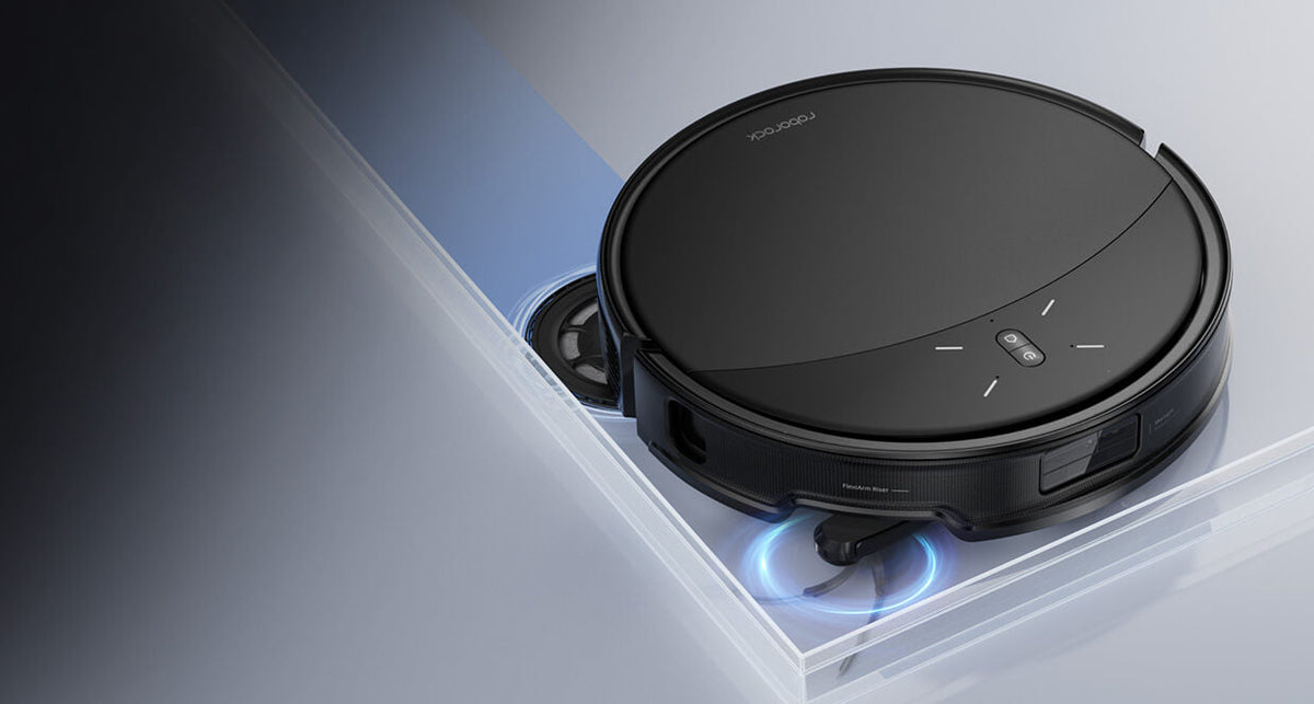 Roborock Saros 10R kraštų valymo šepečio ir šluostės veikimo iliustracija
