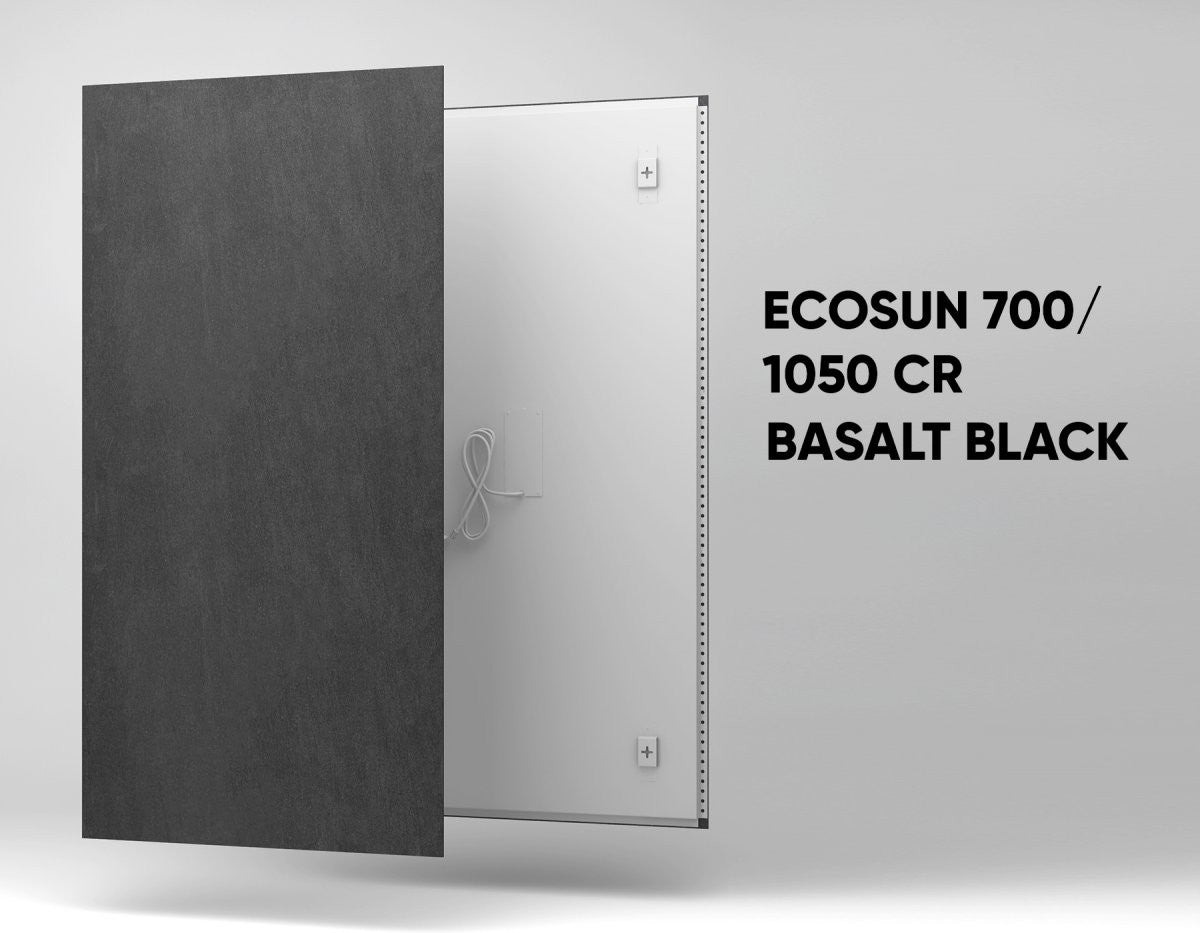 Keraminė infraraudonųjų spindulių šildymo plokštė Ecosun CR, Basalt black – vaizdas 3