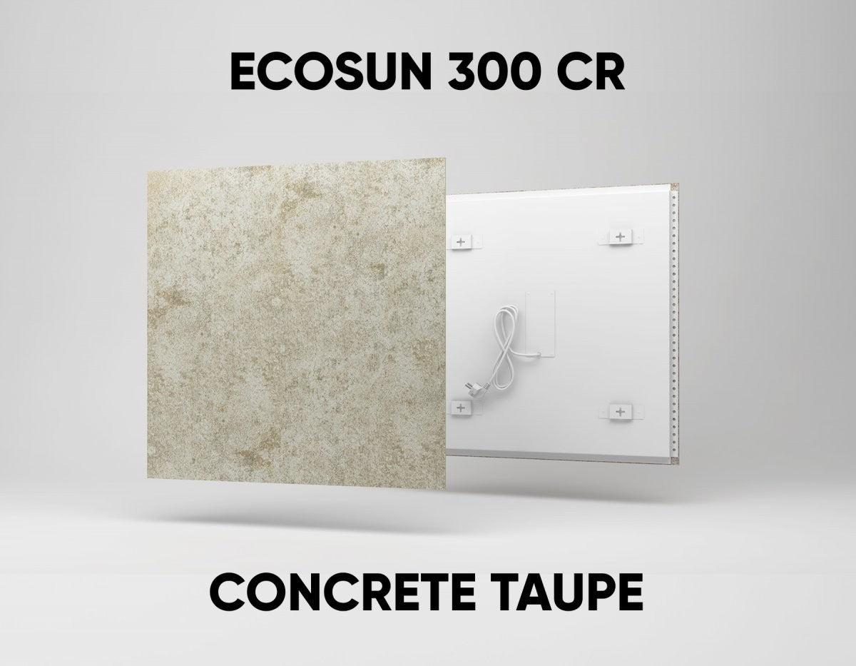 Keraminė infraraudonųjų spindulių šildymo plokštė Ecosun CR, Concrete taupe – vaizdas 2