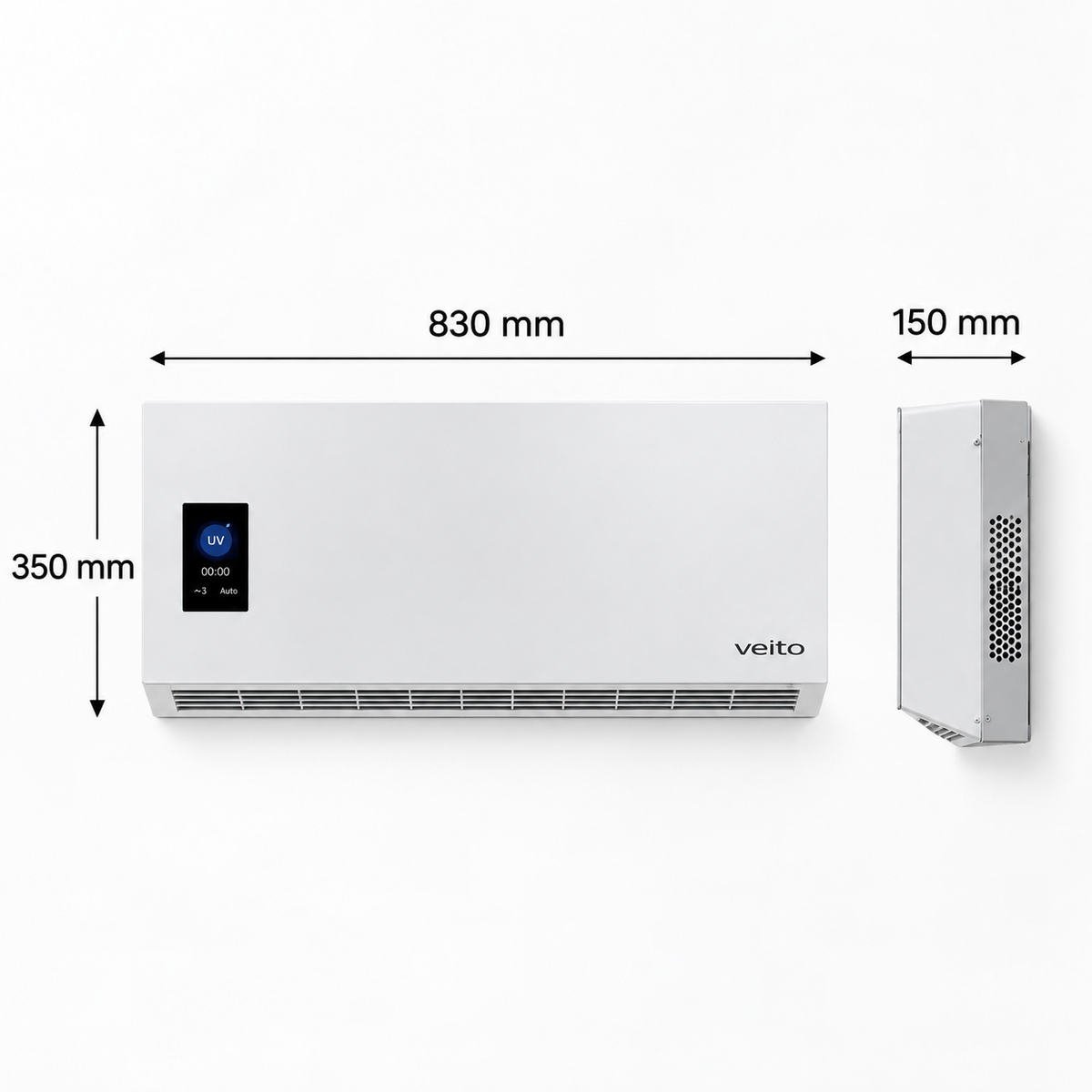 Sieninis UV-C oro valymo įrenginys Veito Air Pro, 900 m³/h – vaizdas 4
