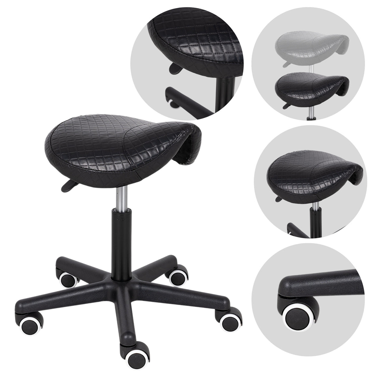 Balninė masažuotojo kėdė Habys Lumo Comfy Base dygsniuota, juoda k515, dygsniuota – nuotrauka 1
