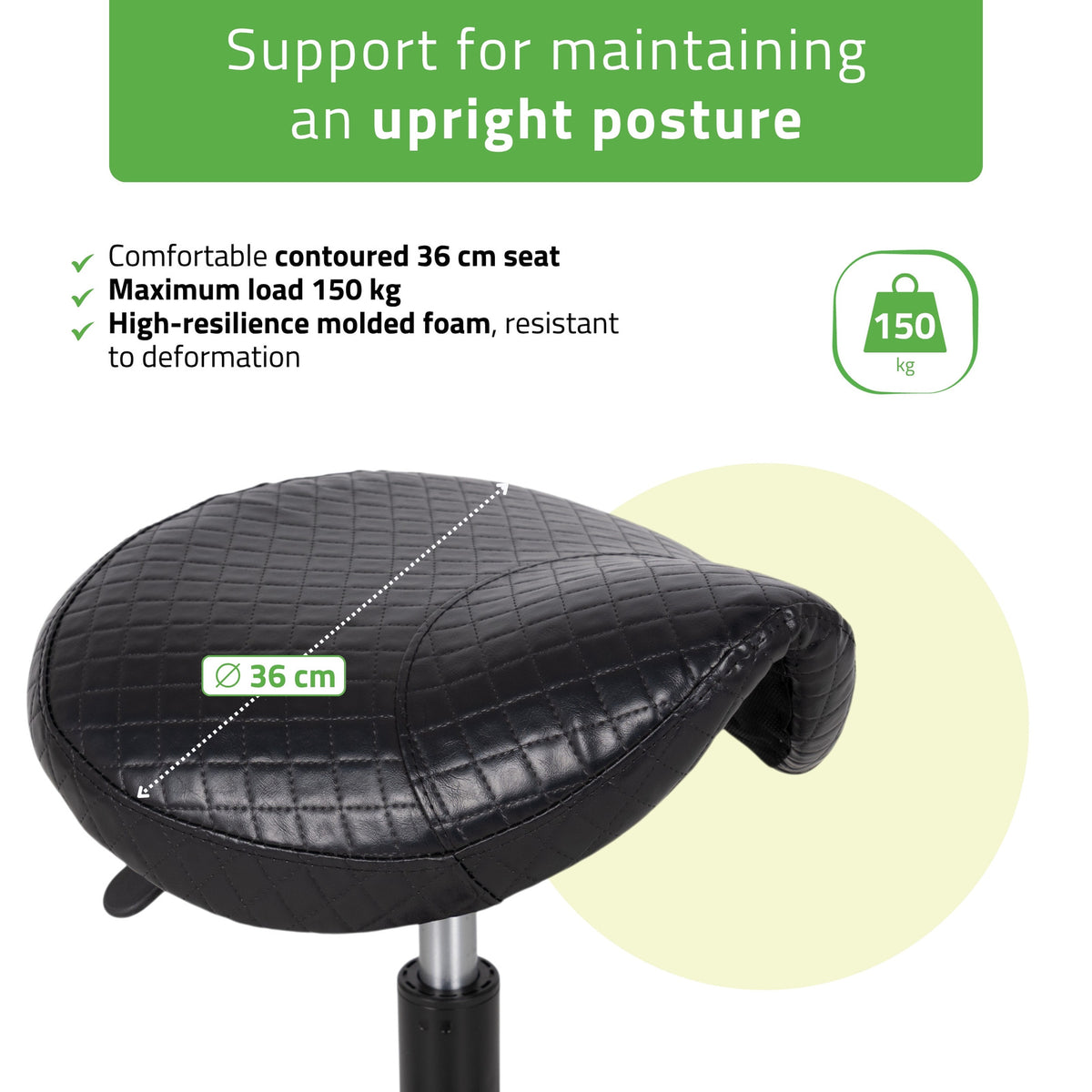 Balninė masažuotojo kėdė Habys Lumo Comfy Base dygsniuota, juoda k515, dygsniuota – nuotrauka 2