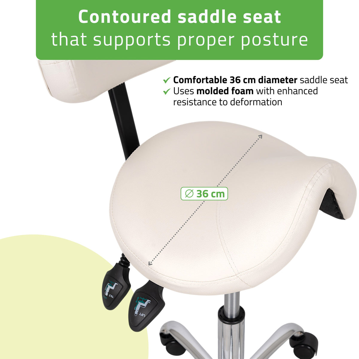 Balninė masažuotojo kėdė Habys Sola Comfy Base, balta k501 – nuotrauka 3