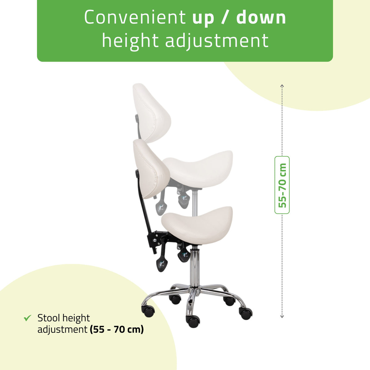 Balninė masažuotojo kėdė Habys Sola Comfy Base, balta k501 – nuotrauka 5