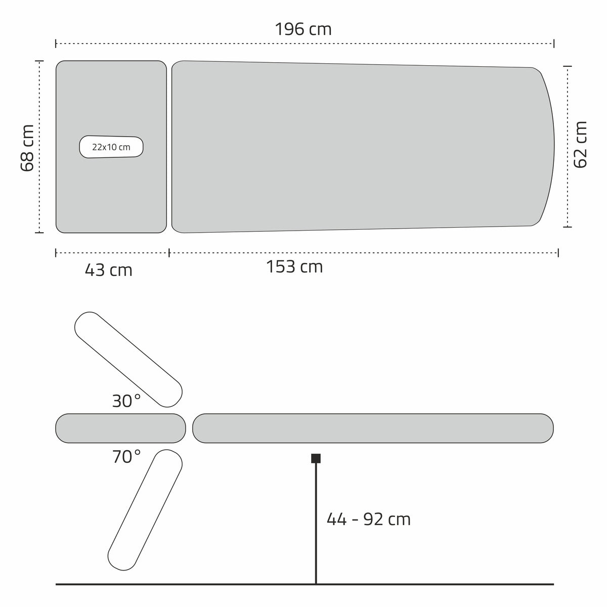 Stacionarus elektrinis masažo stalas Habys Agila 2 Touch Core k322, pilkas – vaizdas 16