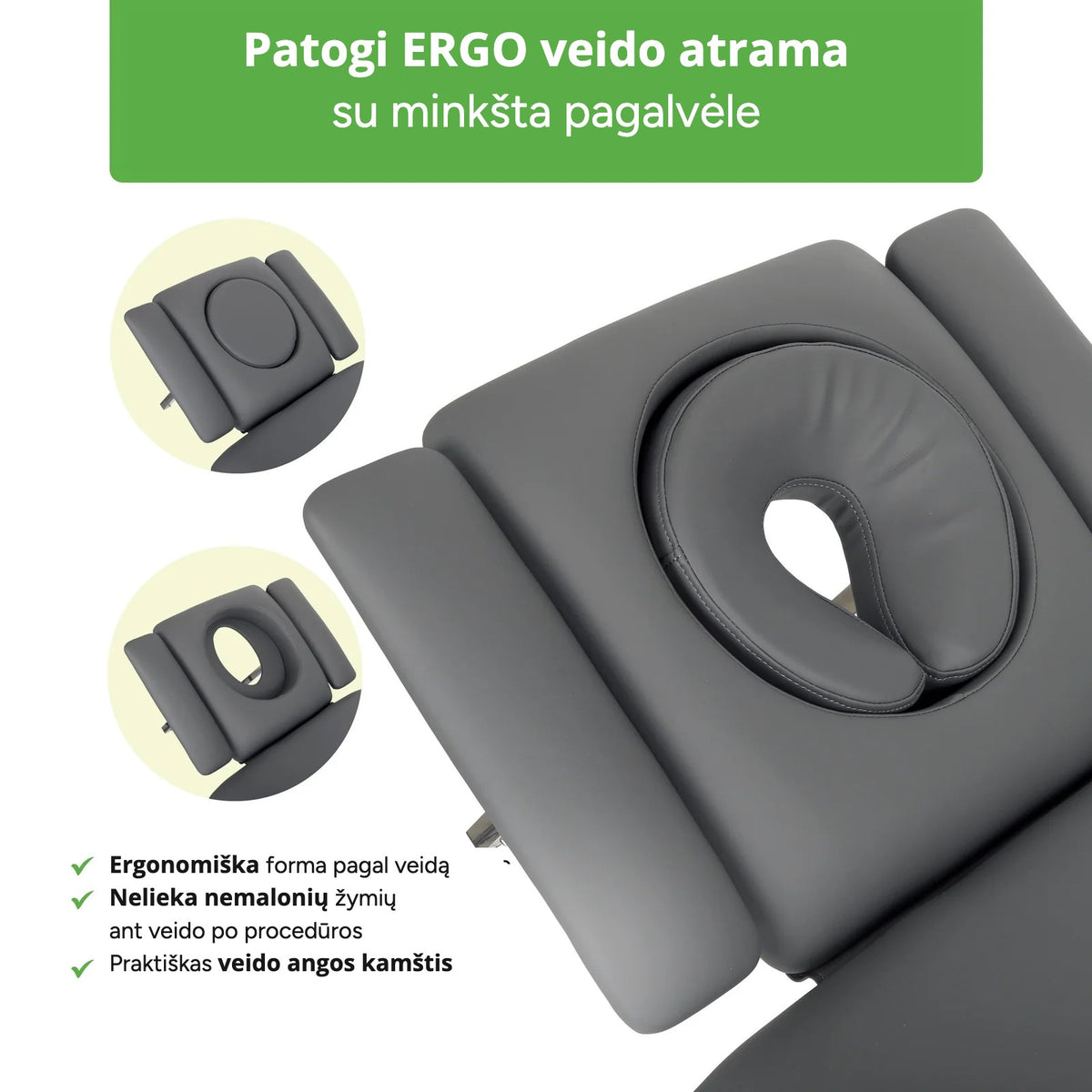 Stacionarus elektrinis masažo stalas Habys Fortis 4 ERGO, pilkas – vaizdas 5