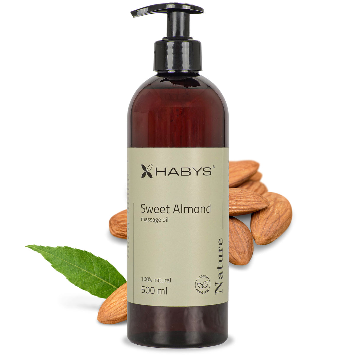 Masažo aliejus Habys Nature Sweet Almond – 500 ml