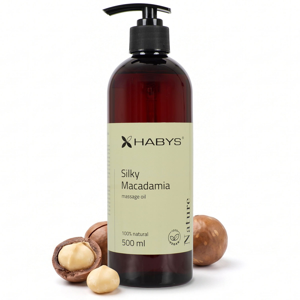 Masažo aliejus Habys Nature Silky Macadamia – 500 ml