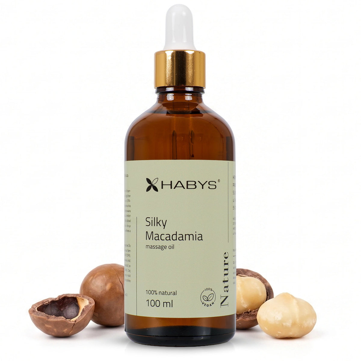 Masažo aliejus Habys Nature Silky Macadamia – 100 ml