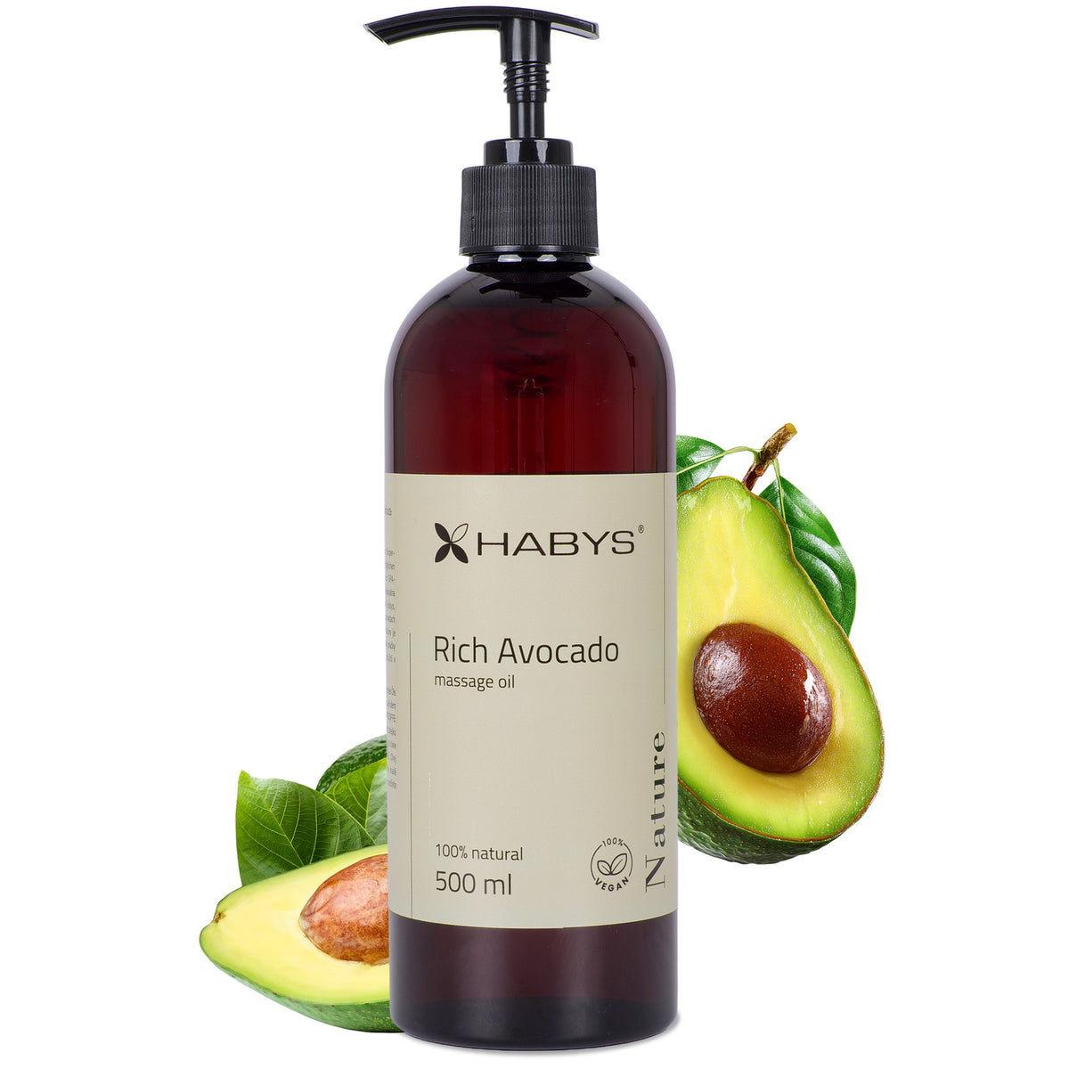 Masažo aliejus Habys Nature Rich Avocado – 500 ml
