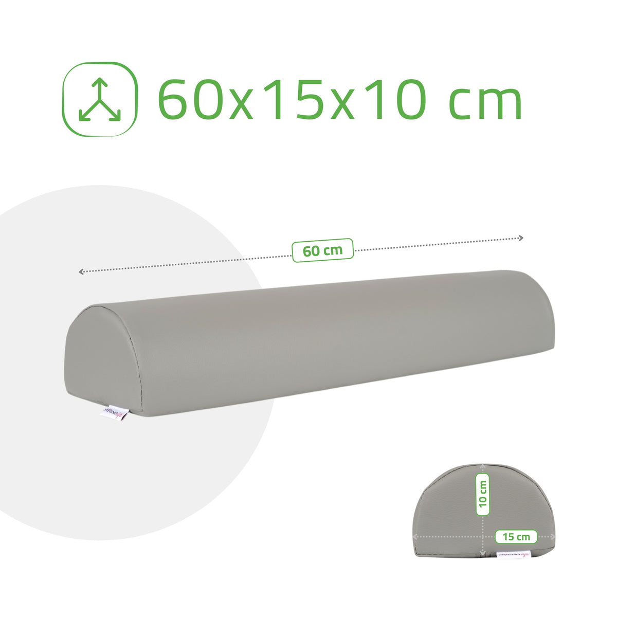 Masažo pusvolelis Aveno Life 60 × 15 × 10 cm Comfy Base, pilka k522 – nuotrauka 5