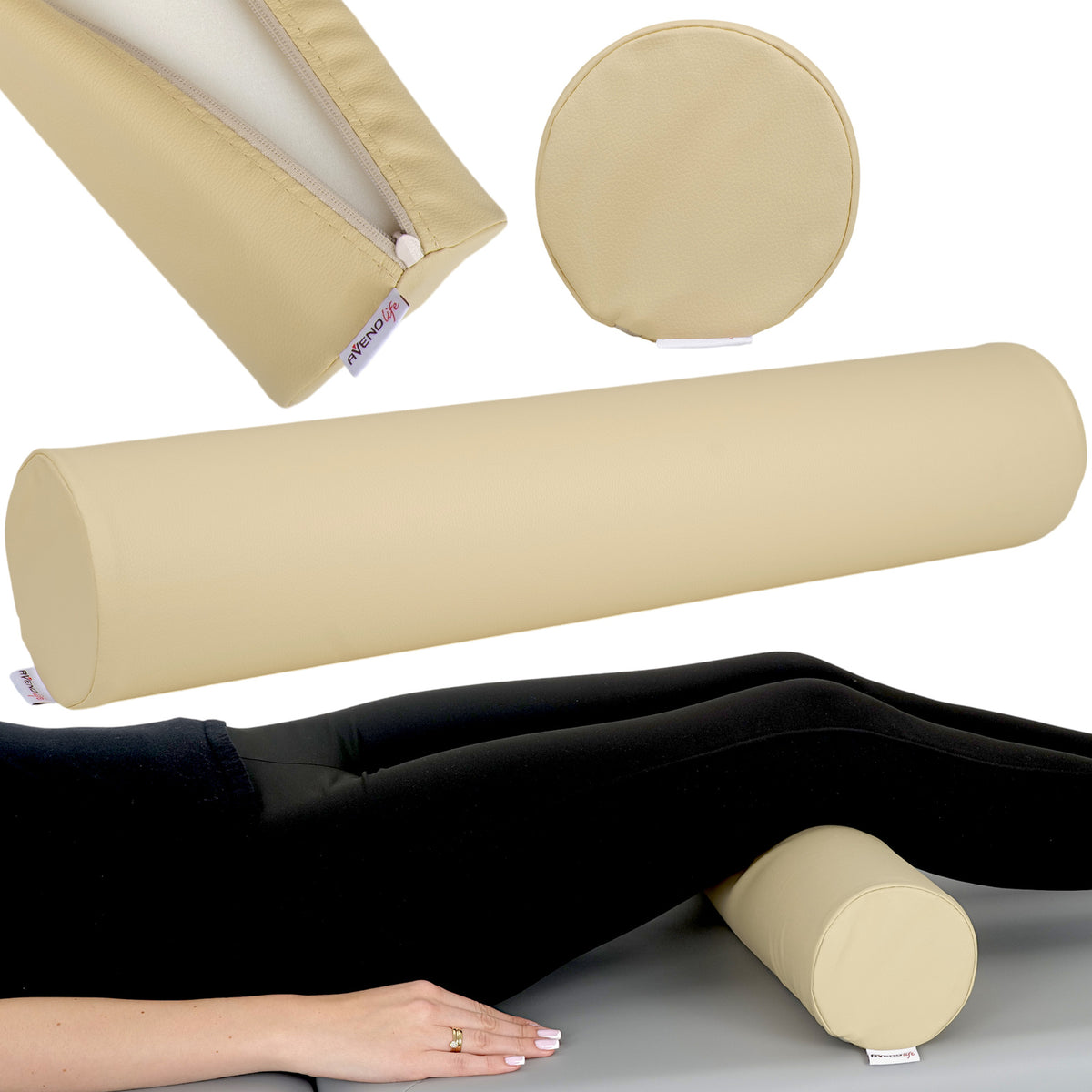 Masažo volelis Aveno Life 12 × 60 cm Comfy Base, smėlio k533 – nuotrauka 1