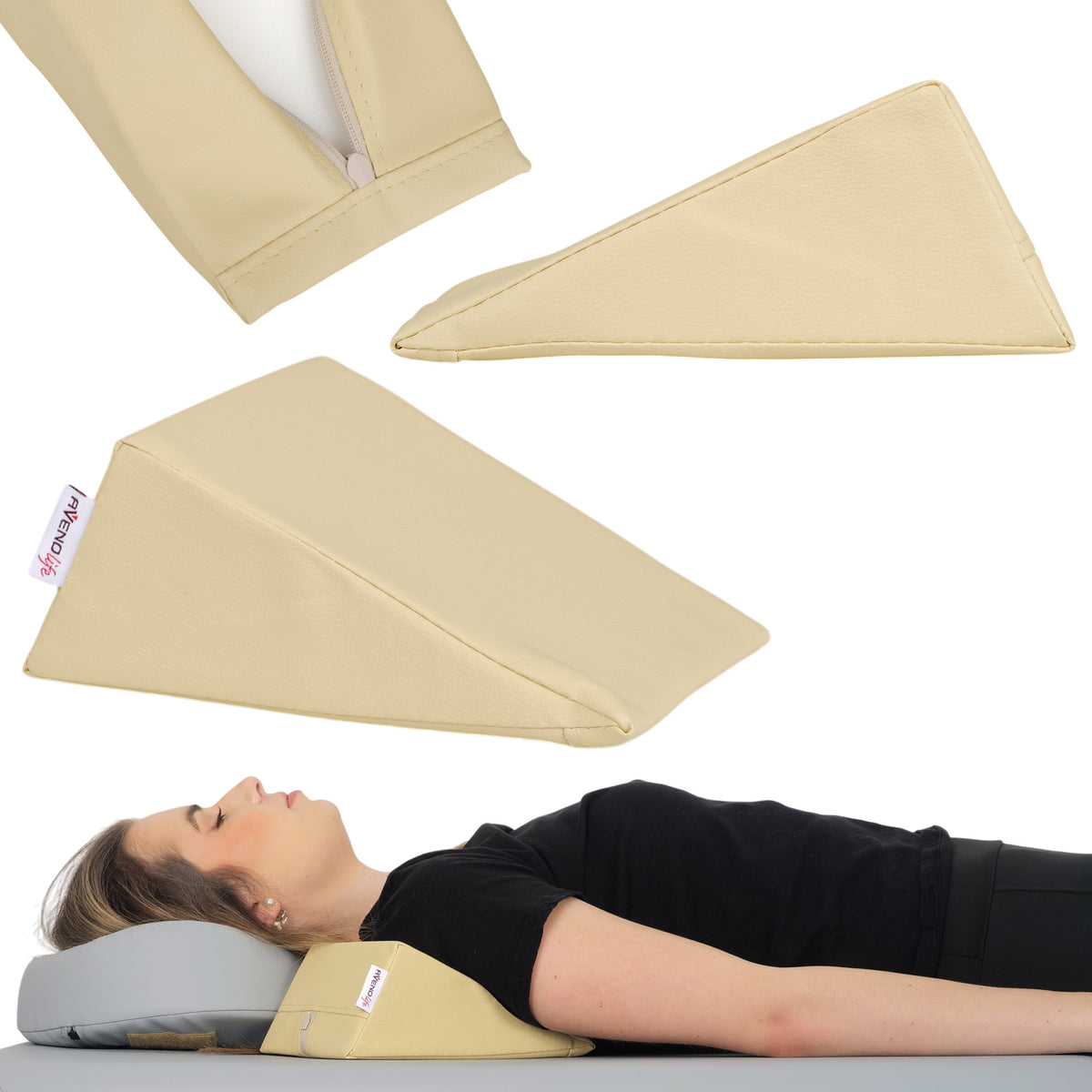 Pleištinė masažo pagalvėlė Aveno Life 20 × 15 × 10 cm Comfy Base, smėlio k533 – nuotrauka 1
