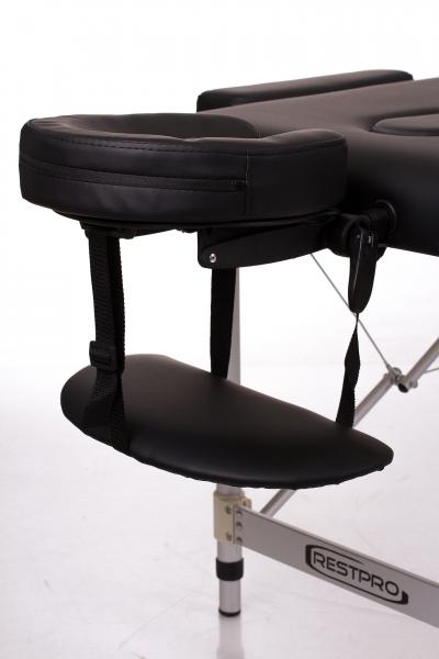 Sulankstomas masažo stalas Restpro ALU M2, 180 × 60 cm – galvos ir rankų atramos