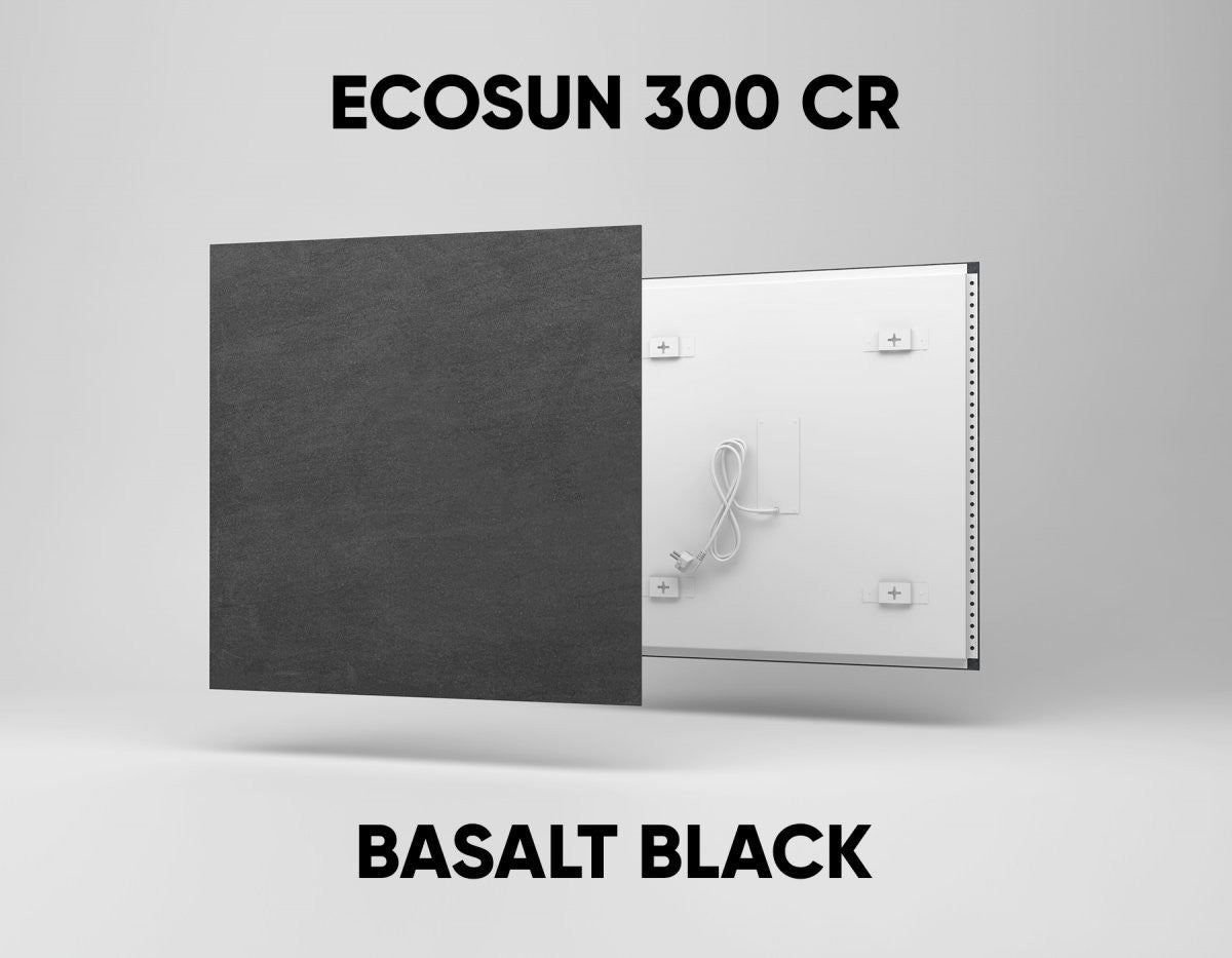 Keraminė infraraudonųjų spindulių šildymo plokštė Ecosun CR, Basalt black – vaizdas 2