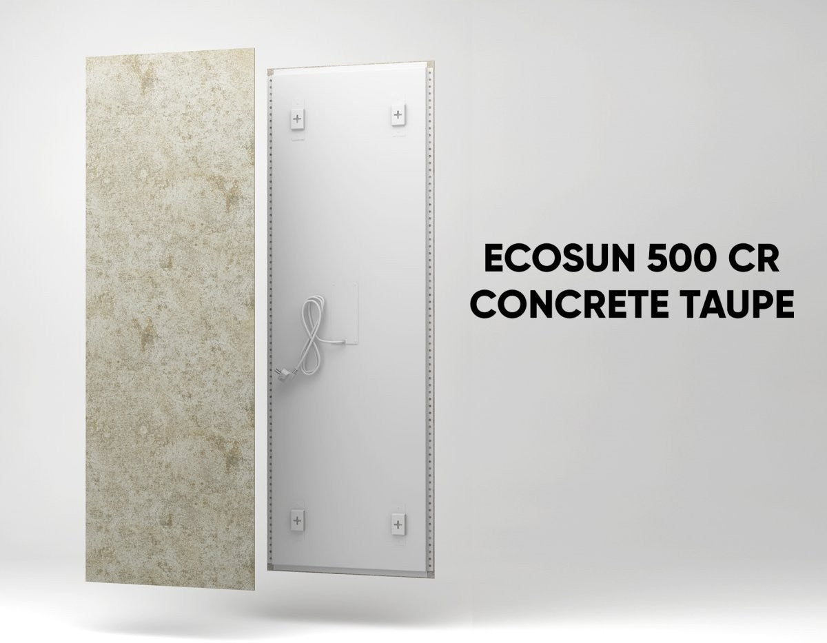 Keraminė infraraudonųjų spindulių šildymo plokštė Ecosun CR, Concrete taupe – vaizdas 3