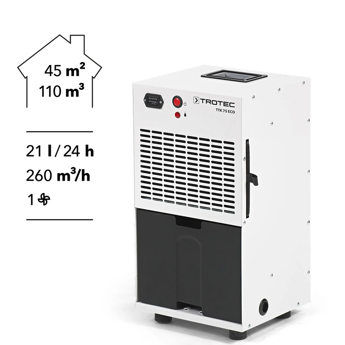 Kompaktiškas statybinis oro sausintuvas Trotec TTK 75 ECO – vaizdas 3
