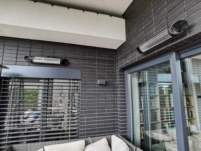 Anglies pluošto infraraudonųjų spindulių šildytuvas Veito BLADE S su stovu, juodas – vaizdas 3