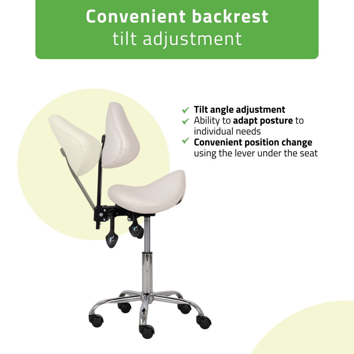 Balninė masažuotojo kėdė Habys Sola Comfy Base, balta k501 – nuotrauka 2