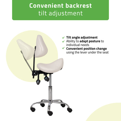 Balninė masažuotojo kėdė Habys Sola Comfy Base, balta k501 – nuotrauka 2