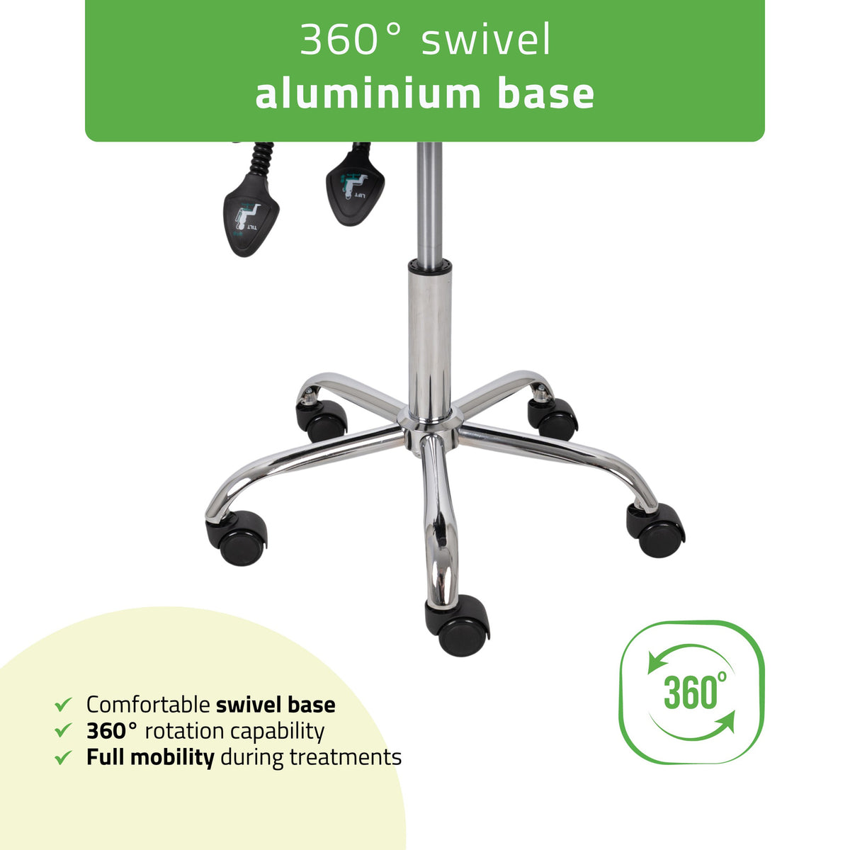 Balninė masažuotojo kėdė Habys Sola Comfy Base, balta k501 – nuotrauka 6