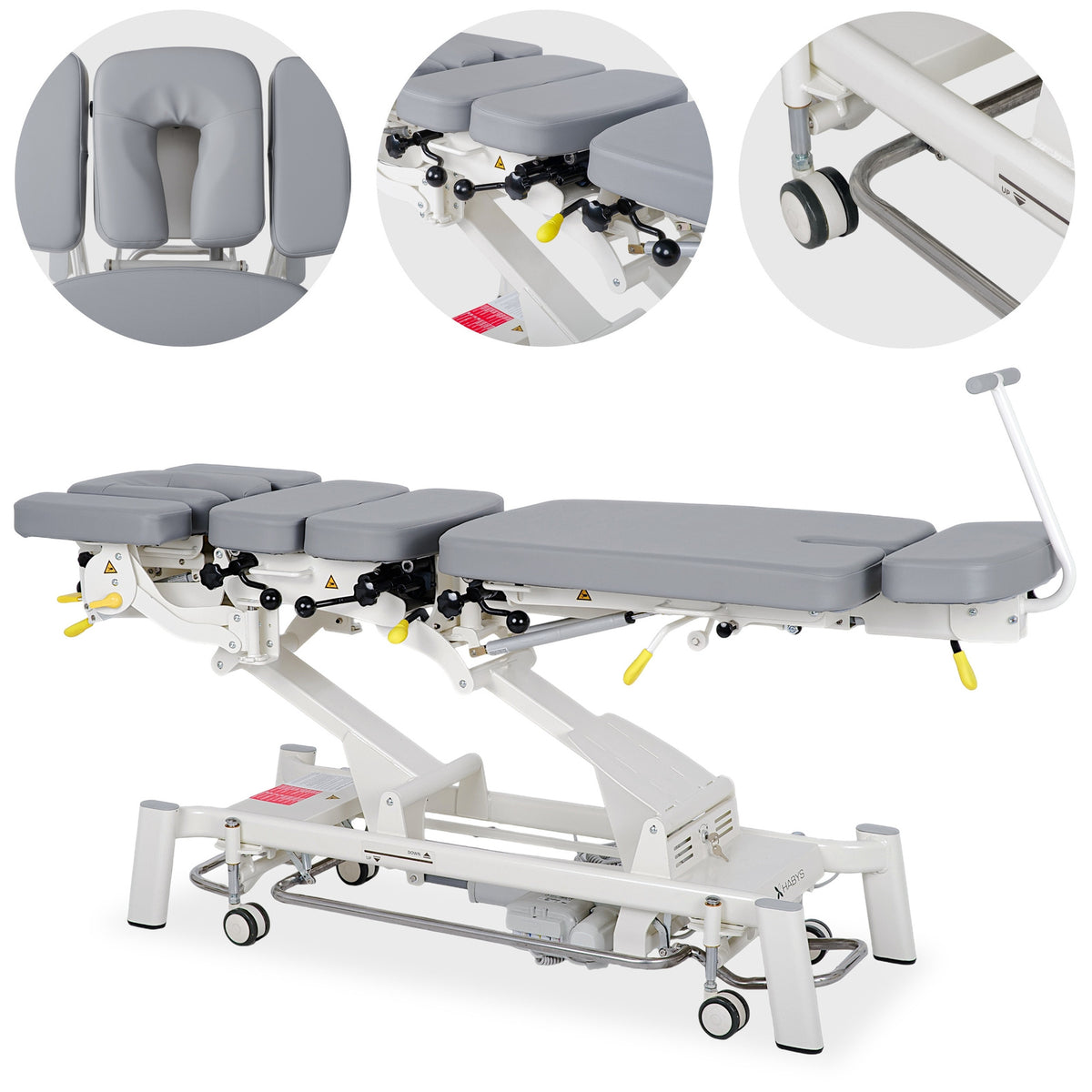 Elektrinis masažo stalas Habys Upright Chiro Z7, Pilka K322, T-SS035