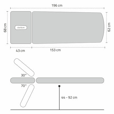 Stacionarus elektrinis masažo stalas Habys Agila 2 Touch Core k322, pilkas – vaizdas 16