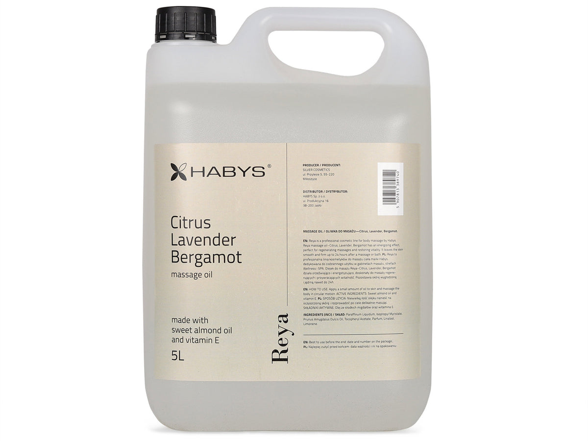 Masažo aliejus Habys Reya citrusai ir levandos, 5000 ml