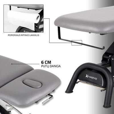 Stacionarus elektrinis masažo stalas Habys Agila 2 Touch Core k322, pilkas – vaizdas 4
