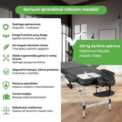 Aliuminis sulankstomas masažo stalas Habys Aveno Life Nadia Comfy – vaizdas 2