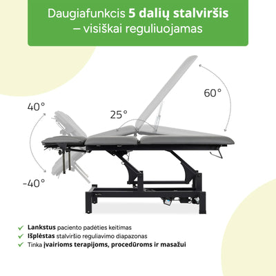 Stacionarus elektrinis masažo stalas Habys Fortis 5 ERGO – vaizdas 4