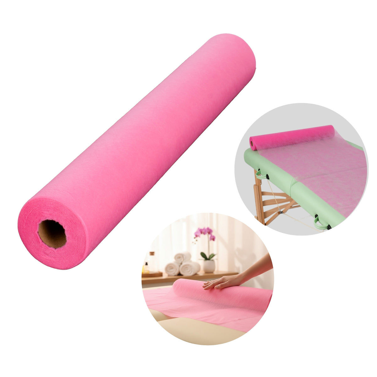 Neaustinis paklotas ritinyje Habys, 60 cm × 50 m, rožinis – Standartinis