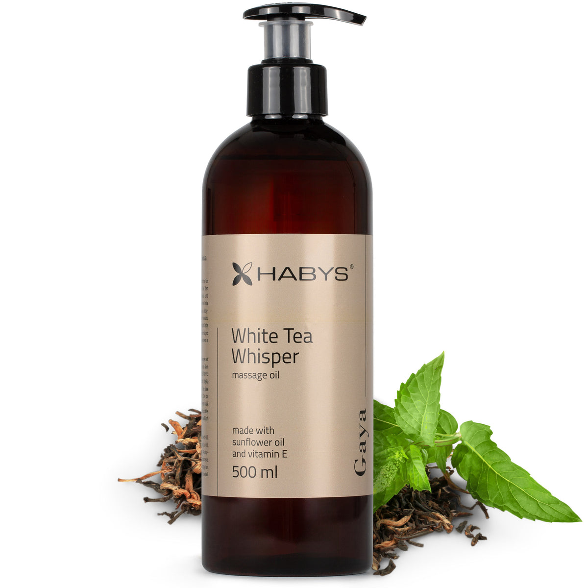 Masažo aliejus Habys Gaya, 500 ml – White Tea Whisper