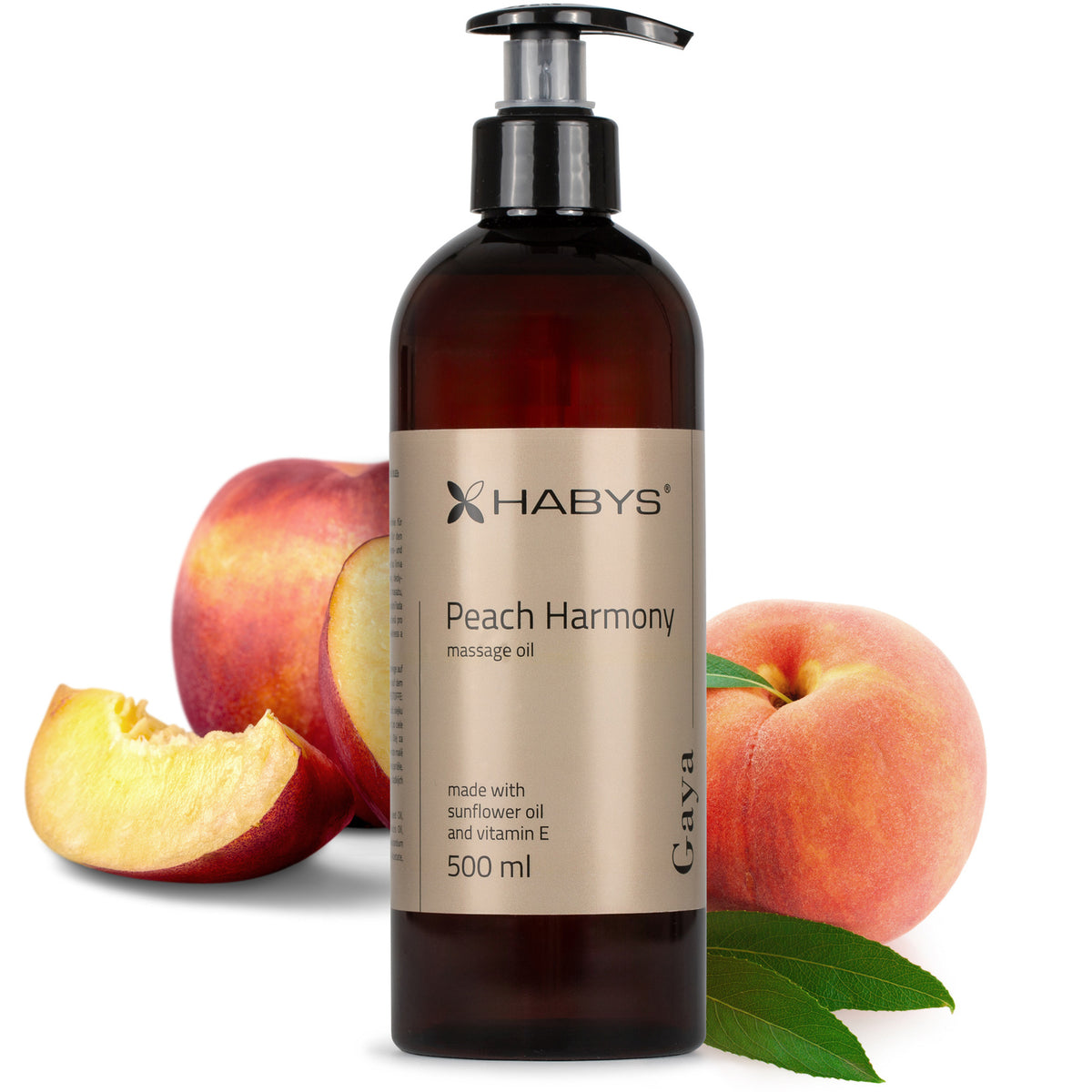 Masažo aliejus Habys Gaya, 500 ml – Peach Harmony