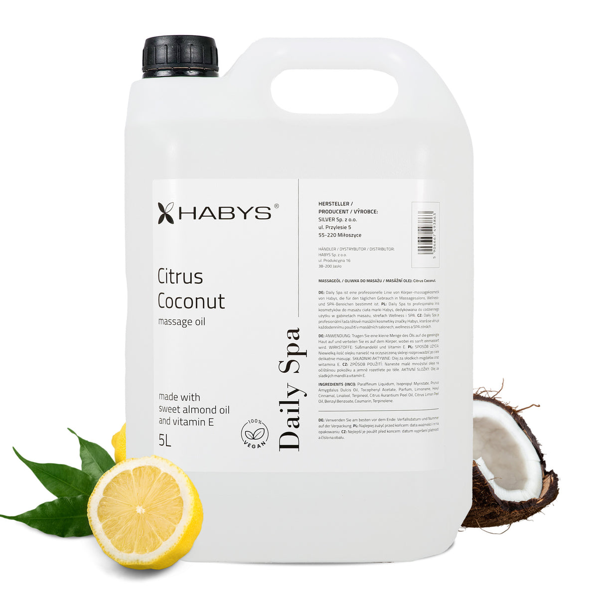 Masažo aliejus Habys Daily Spa – Citrus Coconut / 5000 ml
