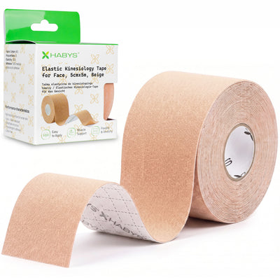 Kineziologinis teipas Habys Face, 5 cm × 5 m – Smėlio