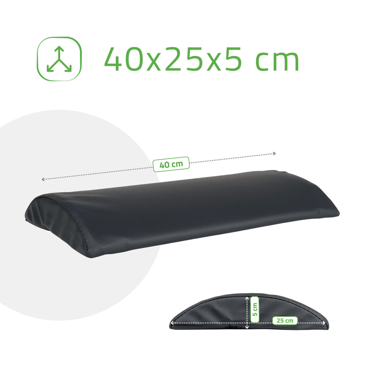 Juosmens atraminė pagalvėlė Aveno Life 40 × 25 × 5 cm Comfy Base, juoda k515 – nuotrauka 5