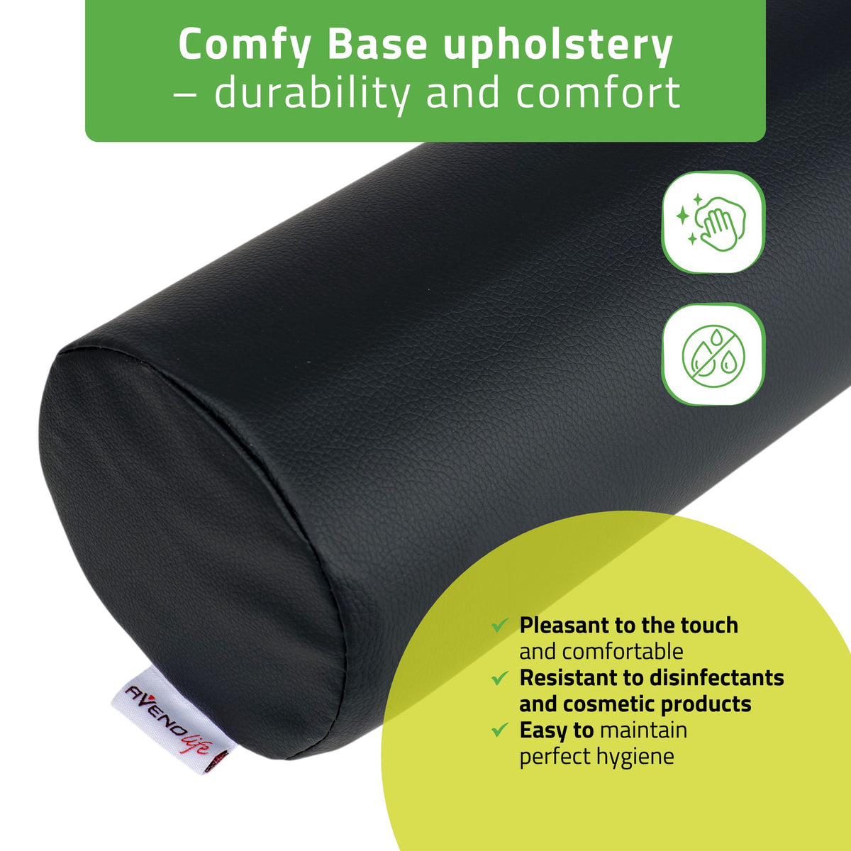 Masažo volelis Aveno Life 12 × 60 cm Comfy Base, juoda k515 – nuotrauka 4