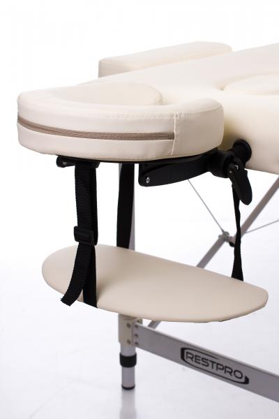 Sulankstomas masažo stalas Restpro ALU M2, 180 × 60 cm – galvos ir rankų atramos