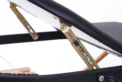 Sulankstomas masažo stalas Restpro Classic Oval 3, juodas – nugaros dalies reguliavimo mechanizmas