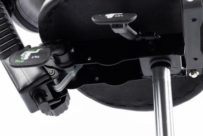 Balninė masažuotojo kėdė Restpro Expert 3 su atlošu, juoda – sėdynės tvirtinimo mechanizmas
