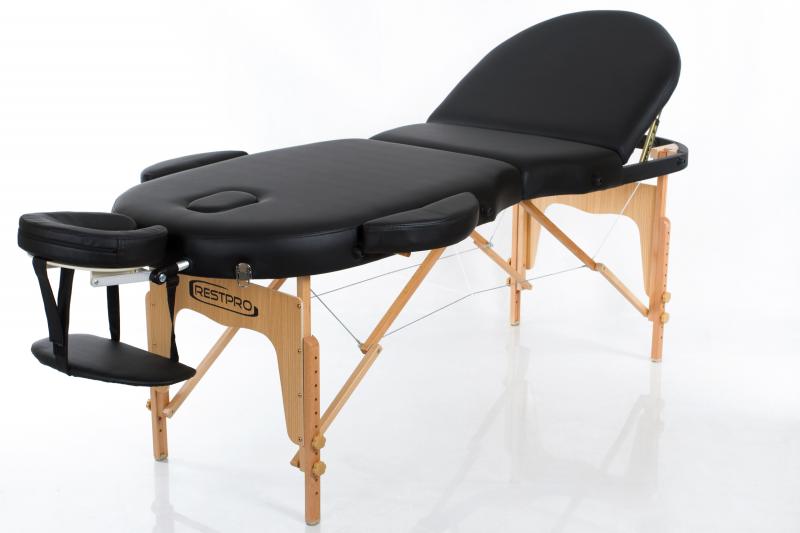 VIP OVAL 3 BLACK – stalas pakelta nugaros dalimi