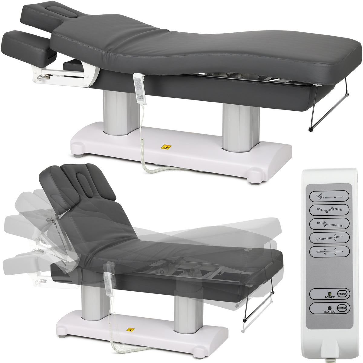 Stacionarus masažo stalas Habys Gemini Flex HEAT, Pilka K429, T-SS022