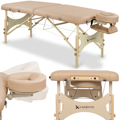 Sulankstomas masažo stalas Habys Bello One, Moco Beige K607, T-SKBELLONE002