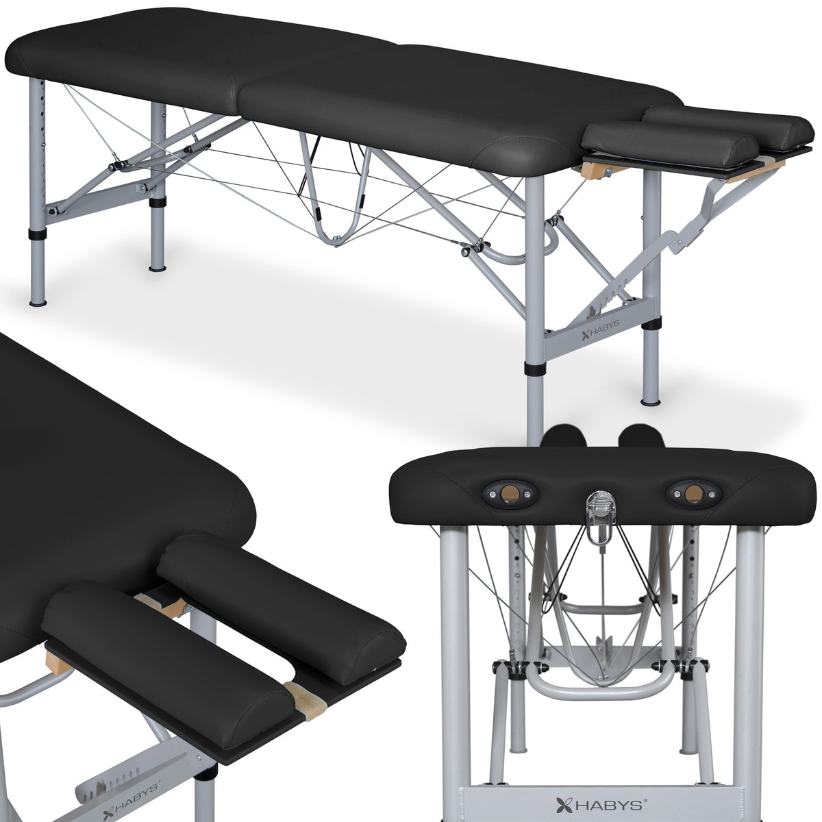 Sulankstomas masažo stalas Habys Chiro Ultralux 19, Juoda K015, G-SKAROCH47AK015000BP