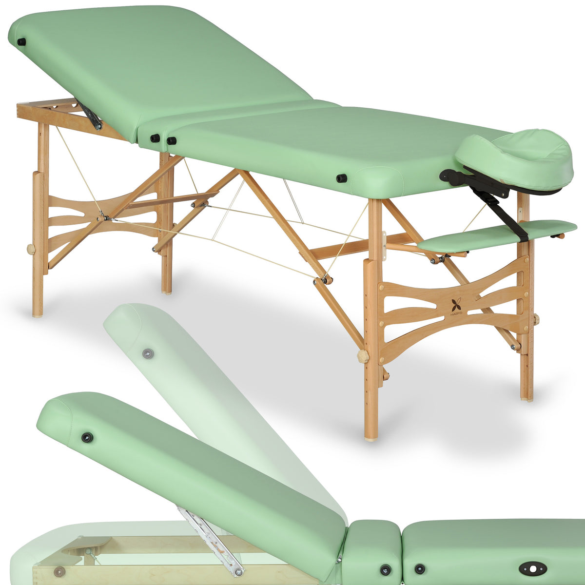 Sulankstomas masažo stalas Habys Panda Plus, Žalia K022, G-SKPDP70AK022100ZN2ZS