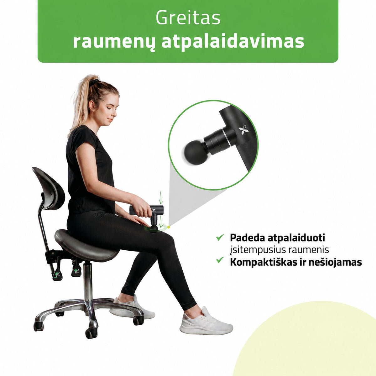 Habys Neo – kompaktiškas masažuoklis raumenims atpalaiduoti
