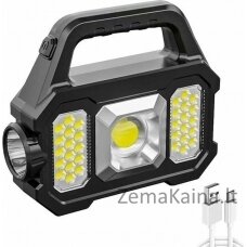 Aptel įkraunamas LED saulės žibintuvėlis ZOOM 800m 5W juodas ZD103