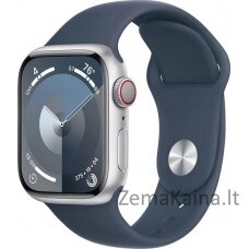 Išmanusis laikrodis Apple Watch 9 GPS + Cellular 41mm Silver Alu Sport S/M Blue (MRHV3QP/A)