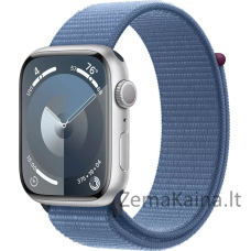 „Apple Watch 9“ 45 mm GPS sidabrinis „Alu Sport Loop“ išmanusis laikrodis mėlynas (MR9F3QP/A)